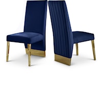 Porsha Navy Velvet Dining Chair
