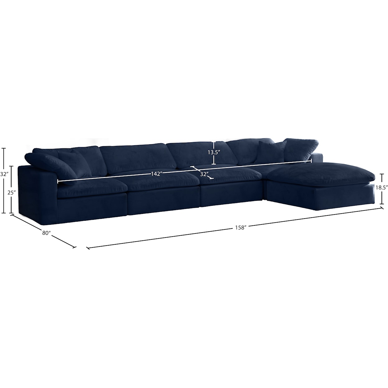 Meridian Furniture Cozy Comfort Modular Sectional