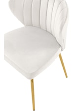 Meridian Furniture Finley Contemporary Cream Velvet Swivel Office Chair with Gold Base