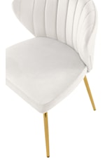 Meridian Furniture Finley Contemporary Grey Velvet Dining Chair with Gold Legs