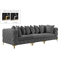 Tremblay Grey Velvet Modular Sofa