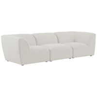 Miramar Cream Durable Linen Textured Modular Sofa