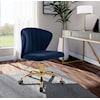 Meridian Furniture Finley Navy Velvet Office Chair with Gold Base