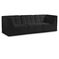 Relax Black Velvet Modular Sofa