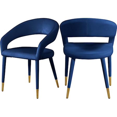 Upholstered Navy Velvet Dining Chair