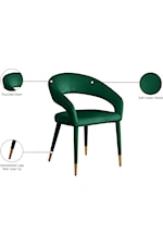 Meridian Furniture Destiny Contemporary Upholstered Green Velvet Dining Chair