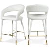 Meridian Furniture Destiny Upholstered White Faux Leather Counter Stool