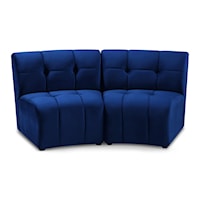 Limitless Navy Velvet 2Pc. Modular Sectional