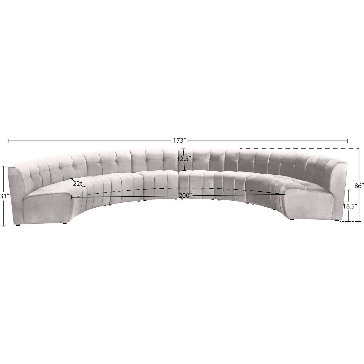 Meridian Furniture Limitless 8pc. Modular Sectional