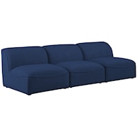 Miramar Navy Durable Linen Textured Modular Sofa