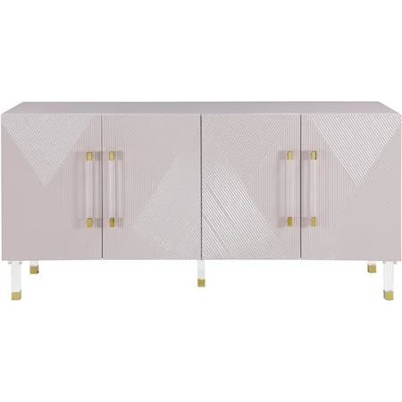 Contemporary Anastasia Sideboard/Buffet Pink Lacquer