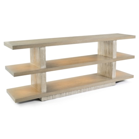 Modern Rustic Open-Shelf Console Table