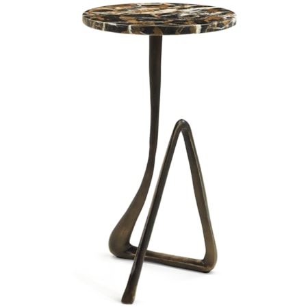 Modern Rd. Sculptural Marble-Top Side Table