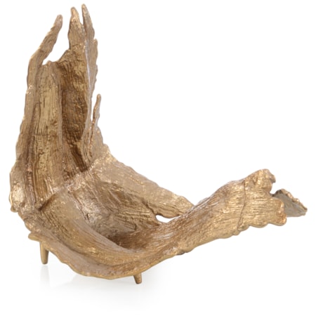 Time-Worn Leaf Sculpture, Large Brass