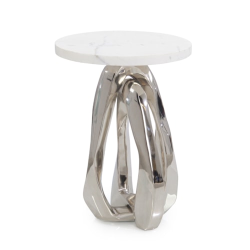 Kaari Modern Sculptural Marble-Top Side Table