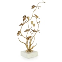 Orchids in Bloom Candleholder, Small Brass