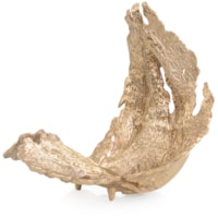 Time-Worn Leaf Sculpture, Small Brass