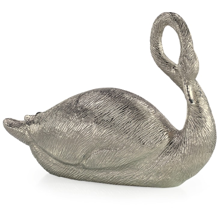John-Richard Accessories & Botanicals Swan Sculpture, Nickel