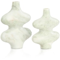 Echoed Marble Vases, Set of 2