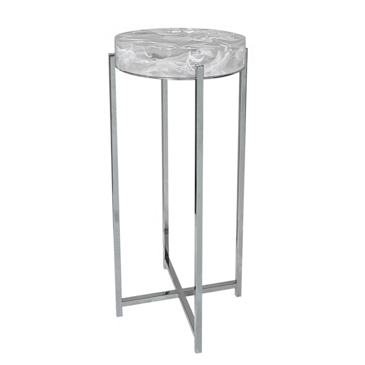 John-Richard Furniture X-Trestle Stainless Steel Drink Table