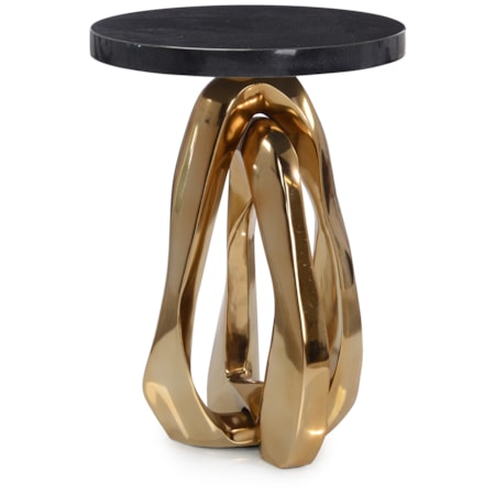 Modern Sculptural Marble-Top Side Table