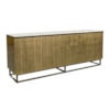 John-Richard Furniture Modern Fluted Marble-Top 4-Door Credenza
