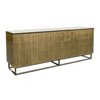 Destello Modern Fluted Marble-Top 4-Door Credenza