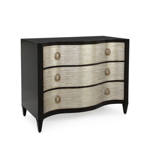 Amira Bowed 3-Drawer Chest with Steel Ring Pulls