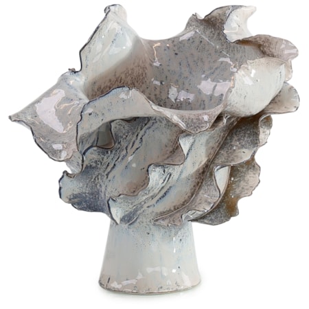Waved Porcelain Vase, Small