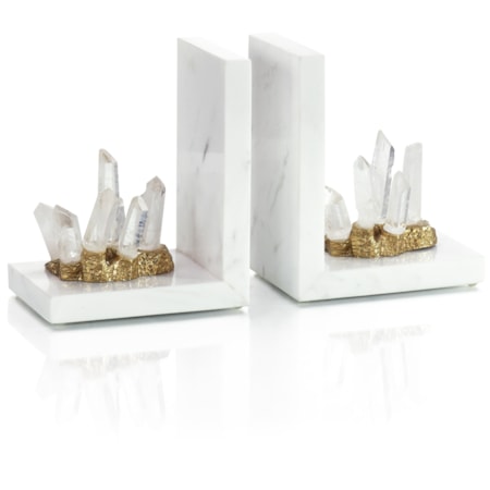 Crystalline Bookends, Set of 2