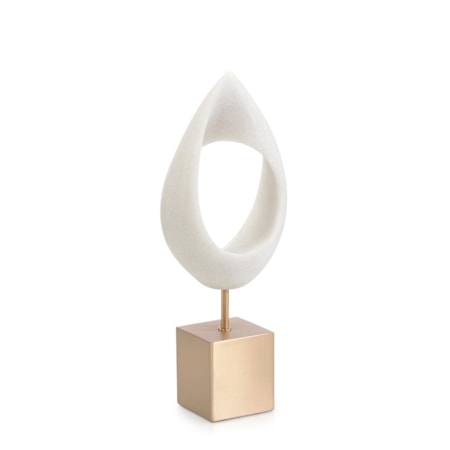 Hollow Droplet Sculpture on Brass Base