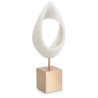 Hollow Droplet Sculpture on Brass Base