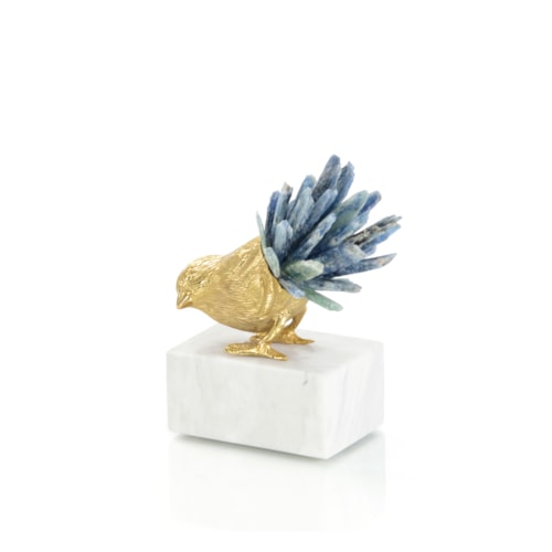 Brass Bird and Cyanite Sculpture II