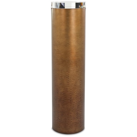 Large Gold Pedestal with Clear Crystal Top