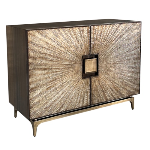 Nova Modern Starburst Two-Door Accent Chest with Adjustable Shelf