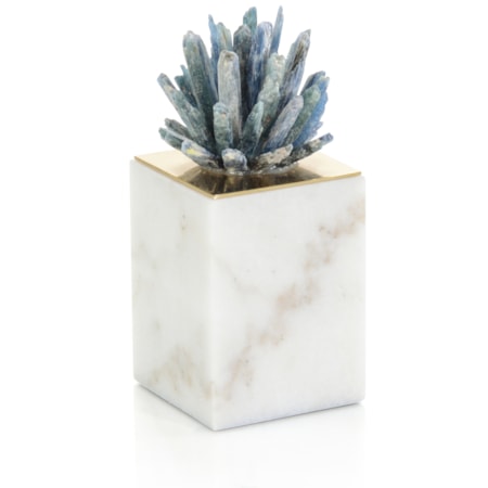 Cyanite Starburst on Marble Sculpture I