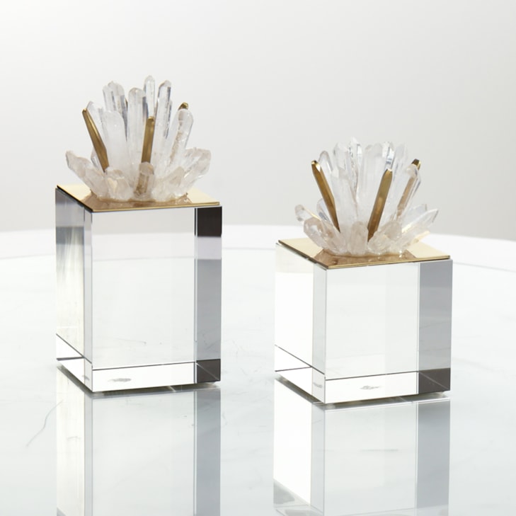 John-Richard Accessories & Botanicals Cluster on Crystal, Set of 2