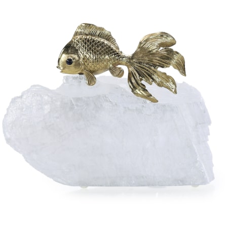 Fantail Goldfish Sculpture on Selenite III