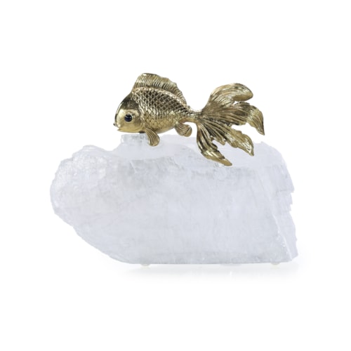 Fantail Goldfish Sculpture on Selenite III