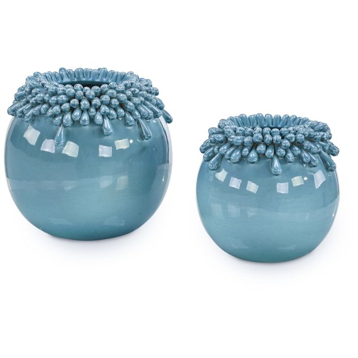 John-Richard Accessories & Botanicals Brigid Vases, Set of 2 Blue
