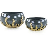 Golden Disc Bowls, Set of 2