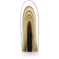 Rippled Brown Handblown Glass Sculpture I