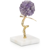 Amethyst Flora Sculpture on Marble, Small