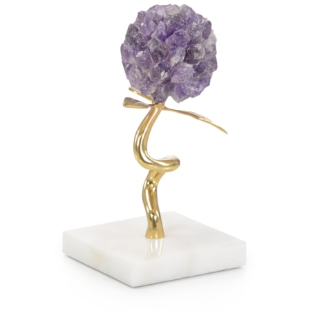Amethyst Flora Sculpture on Marble, Small