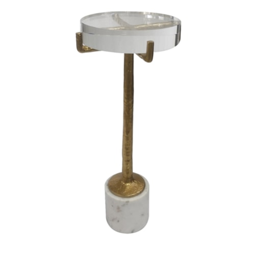 Drusilla Modern White Marble Drink Table