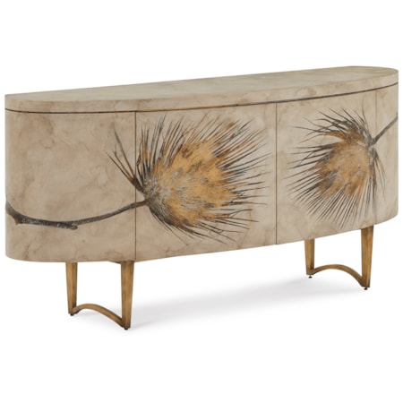 Modern Palm Frond Accent Cabinet