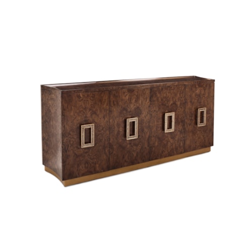 Elwyn Modern Rustic 4-Door Credenza with Adjustable Shelves