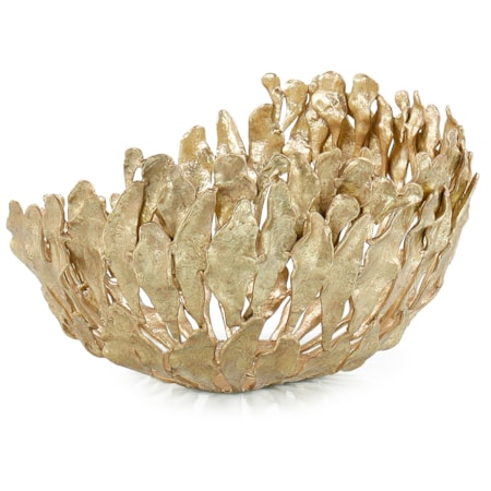 Plume Bowl, Large Brass