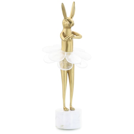 Ballerina Bunny Sculpture on Marble Base II