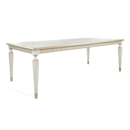 96" Rect. Wood Dining Table w/Steel Ferrules